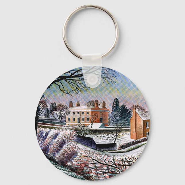 Porte-clés Ravilious - Presbytère en hiver,  (Recto)