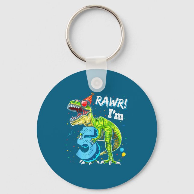 Porte-clés Rawr I'm 5 5th Birthday T Rex Dinosaur Funny Party (Recto)