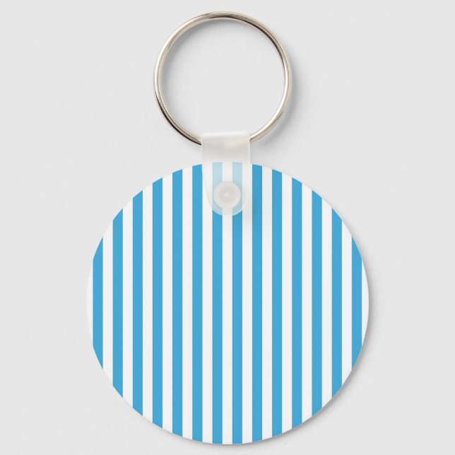 Porte-clés Rayoires verticales classiques bleu bébé clair et  (Recto)