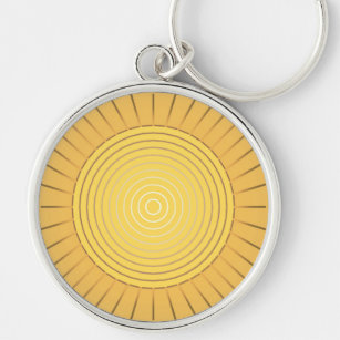 Porte-clés Rayon de soleil géométrique moderne - or/jaune de