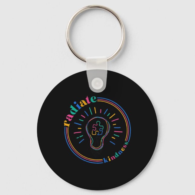Porte-clés Rayonner Kindness Retro Puzzle Puzzle Autisme Aw (Recto)