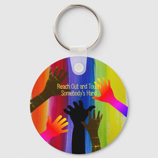 Porte-clés Rayures arc-en-ciel (mains) (Recto)