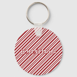 Porte-clés rayures de canne à bonbon de Noël