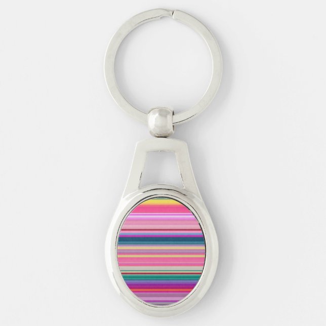 Porte-clés Rayures multicolores rétro (Devant)