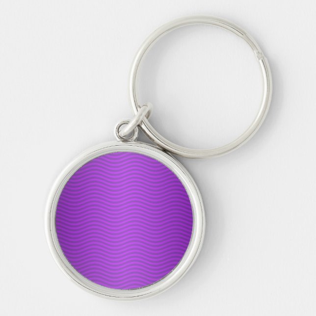 Porte-clés Rayures Ondulées Violettes (Devant)