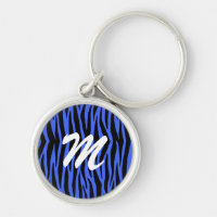 Porte-clés rayures zèbre bleu