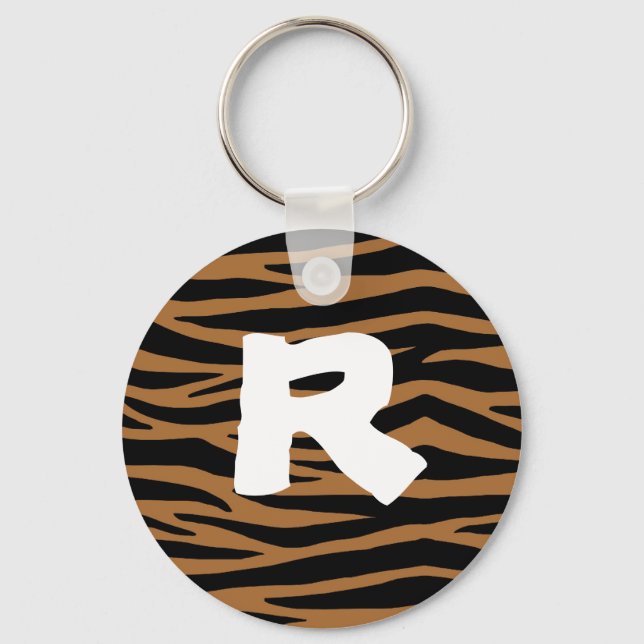 Porte-clés rayures zèbre marron (Recto)