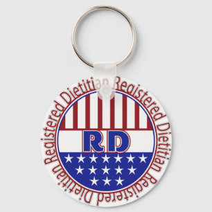 Porte-clés RD Registered Dietitian PATRIOTIC LOGO