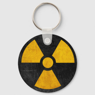 Porte-clés Réacteur nucléaire radioactif jaune et noir