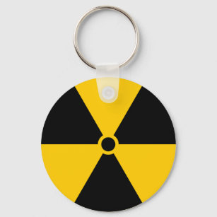 Porte-clés Réacteur nucléaire radioactif jaune et noir