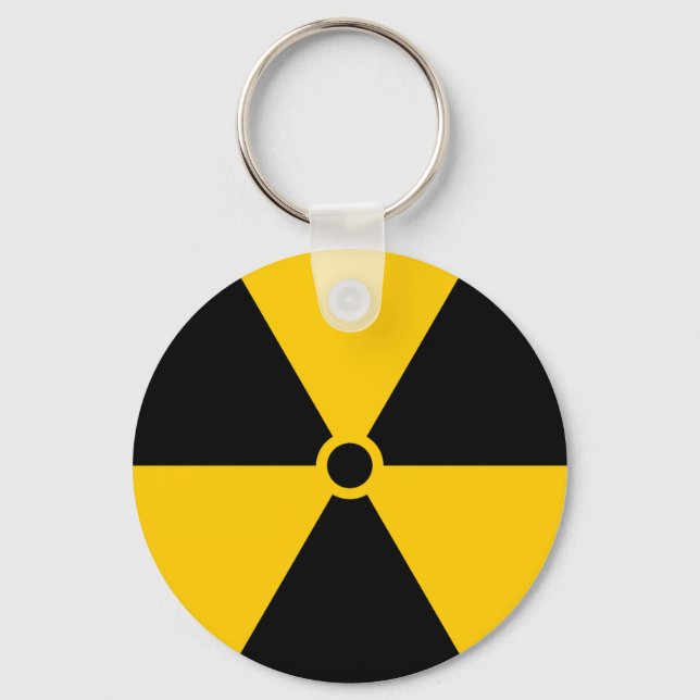 Porte-clés Réacteur nucléaire radioactif jaune et noir (Recto)