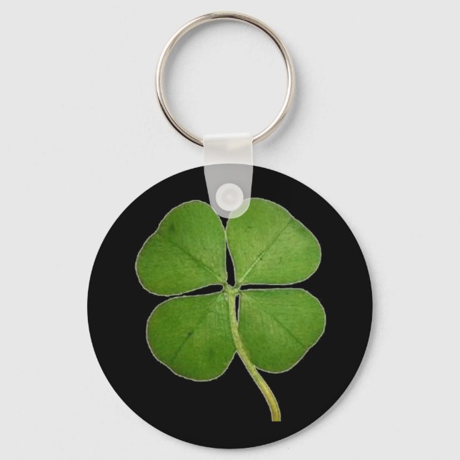 Porte-clés Real 4 Leaf Clover Shamrock Black (Recto)