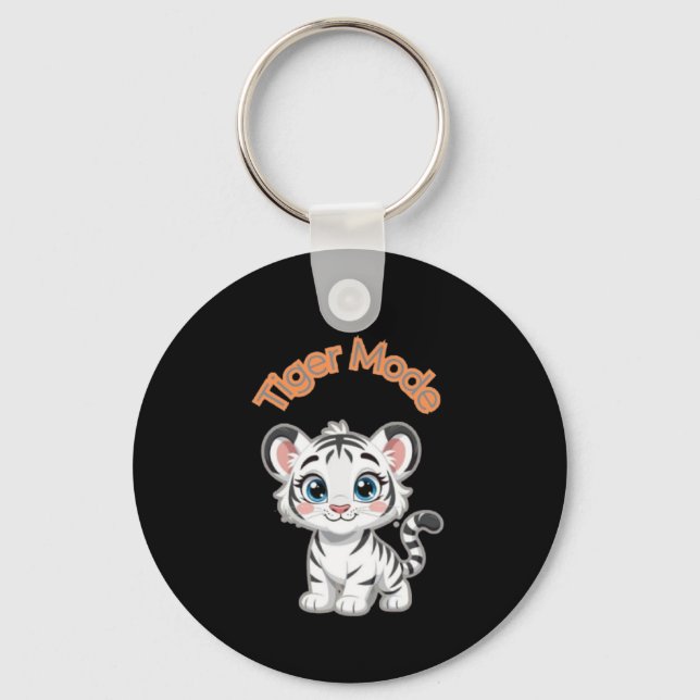 Porte-clés Realistic White Tiger – Photorealistic Wildlife Ar (Recto)