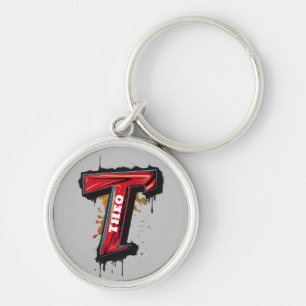Porte-clés Rébellion urbaine : Graffiti "T" personnalisable