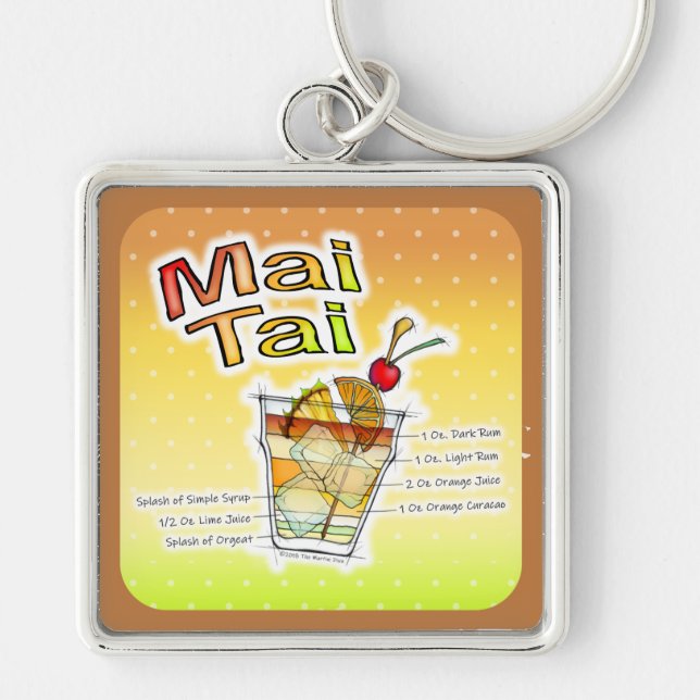 PORTE-CLÉS RECETTE DE COCKTAIL MAI TAI ART (Devant)