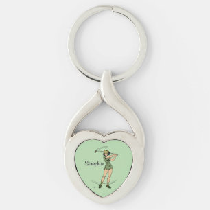 Porte-clés Réchauffez-vous pour Golfing Personnel Lady Golfer