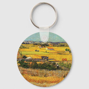 Porte-clés Récolte à La Crau, avec Montmajour...