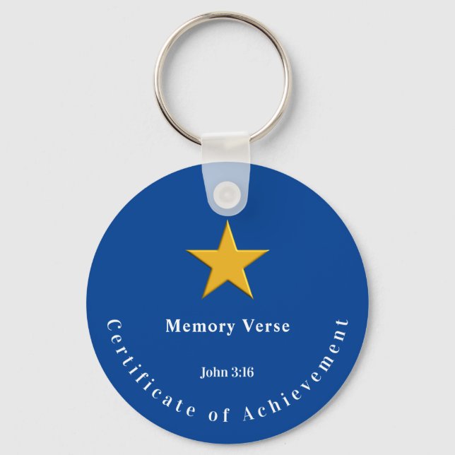 Porte-clés Récompense de réalisation de verset de mémoire de  (Recto)