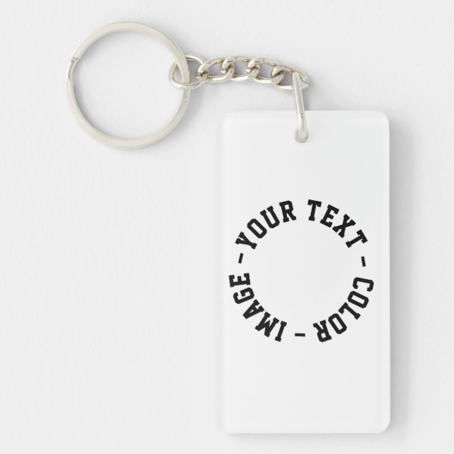 Porte-clés rectangle en acrylique personnalisable (Devant)