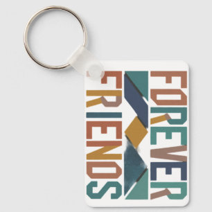 Porte-clés rectangle en aluminium Forever Friends