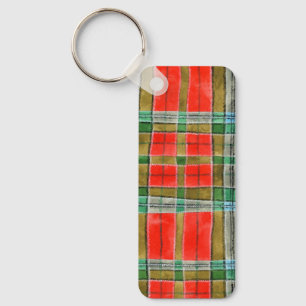 Porte-clés rectangle en aluminium MAC BAIN TARTAN