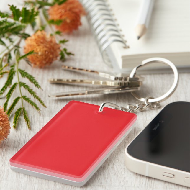 Porte-clés rectangle rouge élégant pour un usage q (Devant droit)