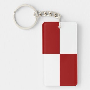 Porte-clés Rectangles rouge et blanc