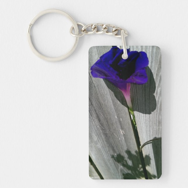 Porte-clés rectangulaire à fleurs de gloire du mat (Devant)