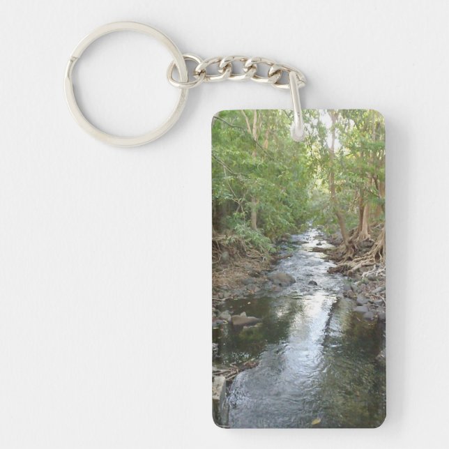 Porte-clés rectangulaire de nature (Devant)