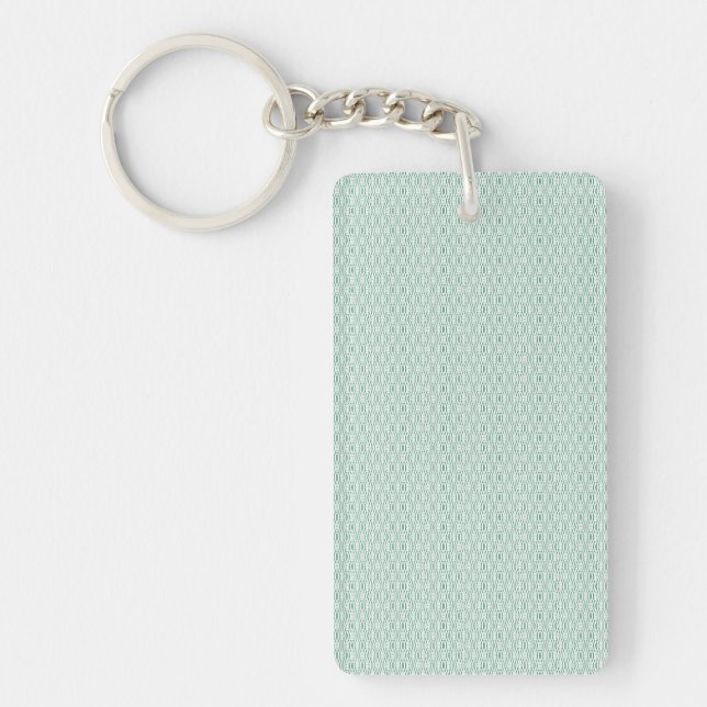 Porte-clés rectangulaire | Dessin menthe double fa (Devant)