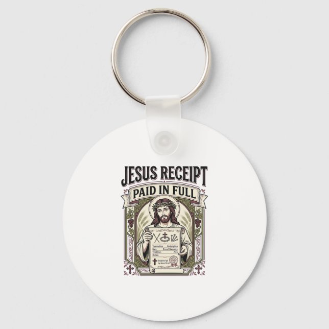 Porte-clés Reçu de Jésus payé en totalité Reçu de Jésus payé  (Recto)