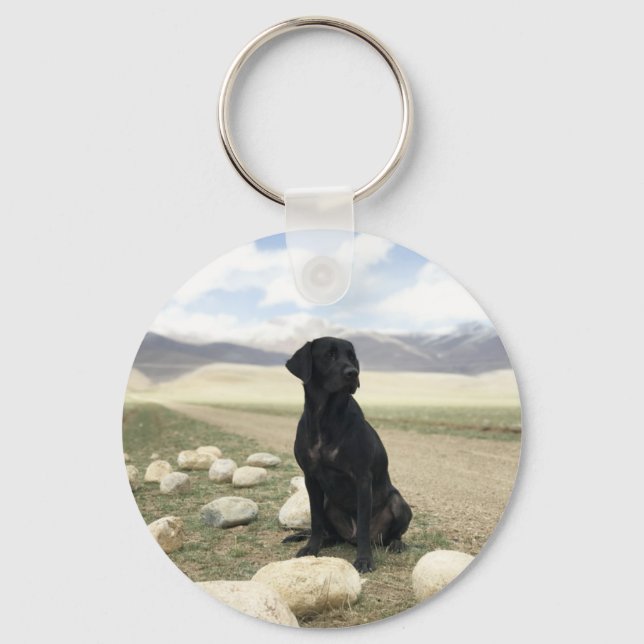 Porte-clés Récupérateur Black Labrador personnalisable (Recto)