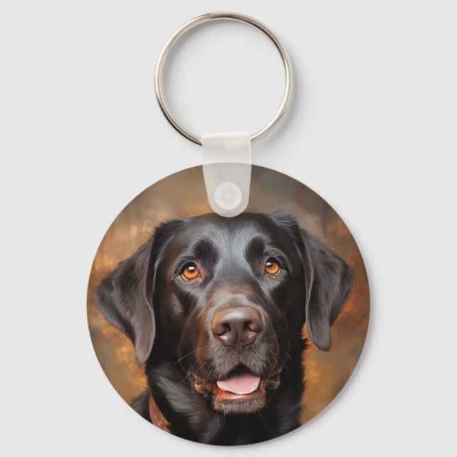 Porte-clés Récupérateur de chocolat Labrador (Recto)