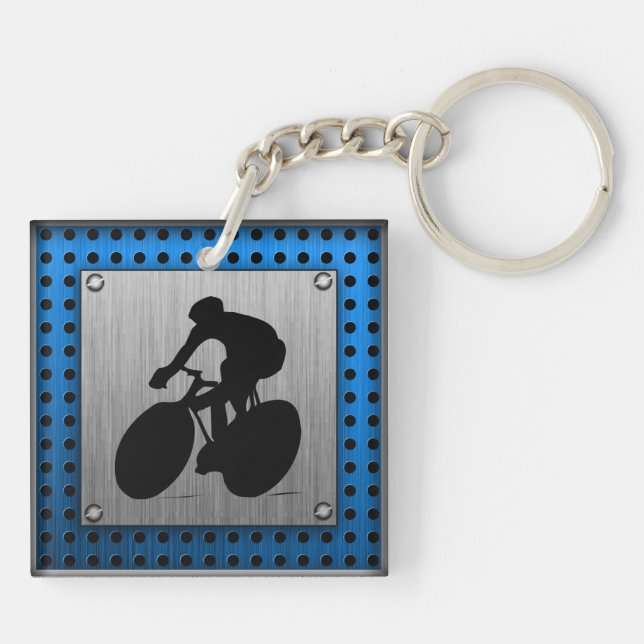 Porte-clés Recyclage balayé de regard en métal (Dos)