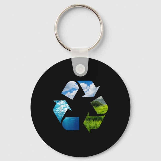 Porte-clés Recyclage de la planète Terre Protection De l'envi (Recto)