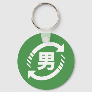 Porte-clés Recycler les garçons japonais Kanji Nihongo Pann