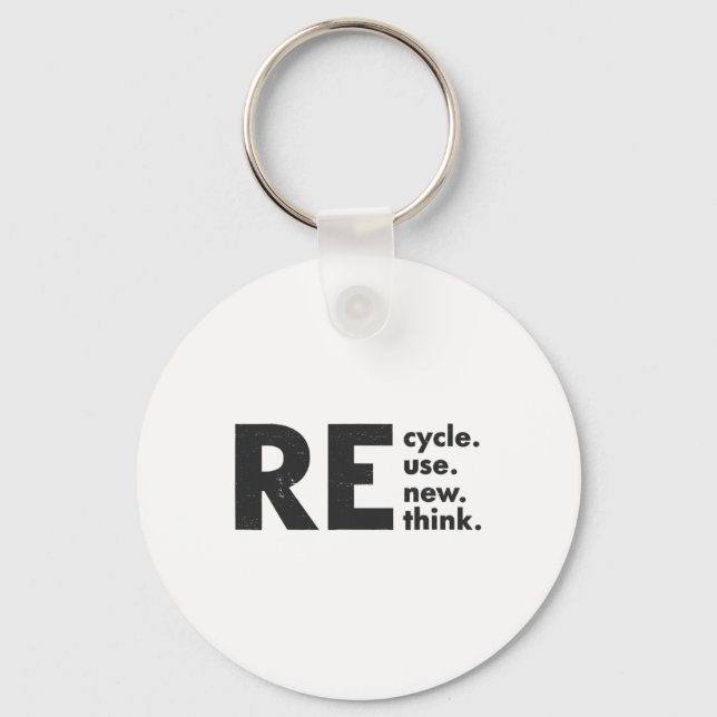 Porte-clés Recycler réutiliser Renouveler l'environnement de  (Recto)