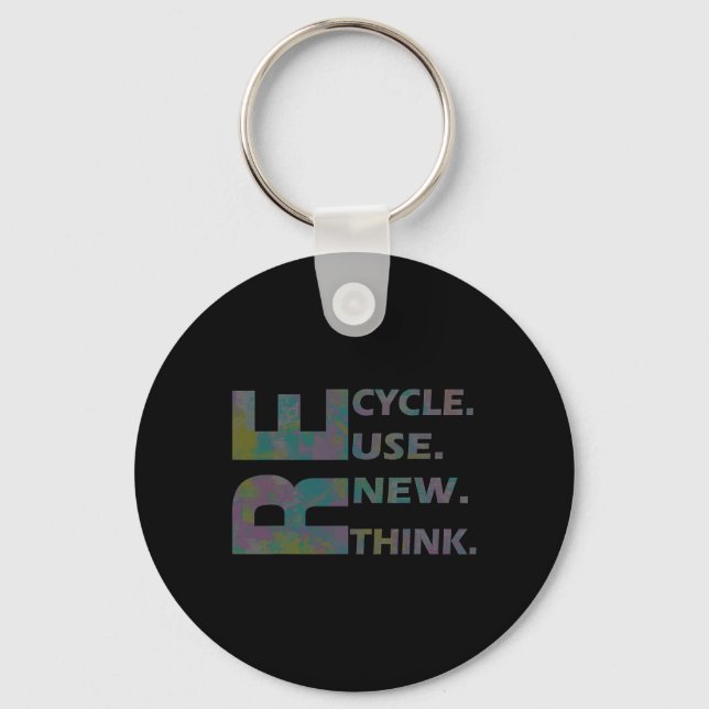 Porte-clés Recycler Réutiliser Renouveler Repenser Crise De l (Recto)