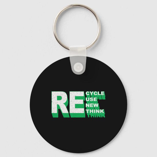 Porte-clés Recycler Réutiliser Renouveler Repenser Crise De l (Recto)