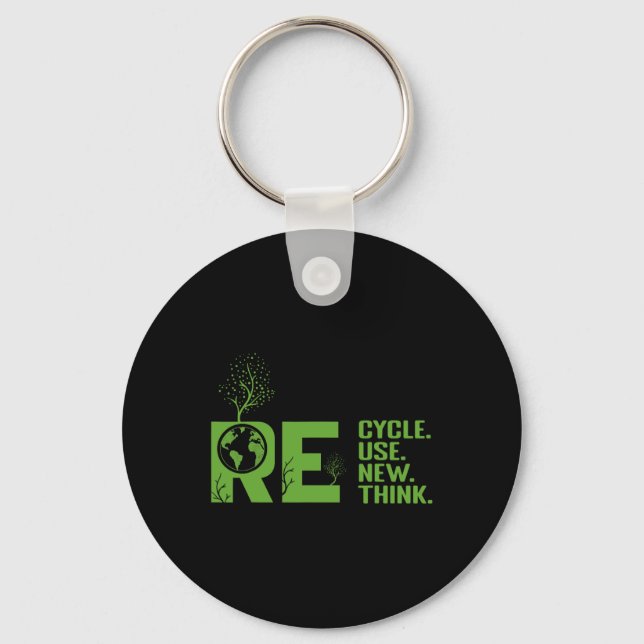 Porte-clés Recycler Réutiliser Renouveler Repenser Crise De l (Recto)
