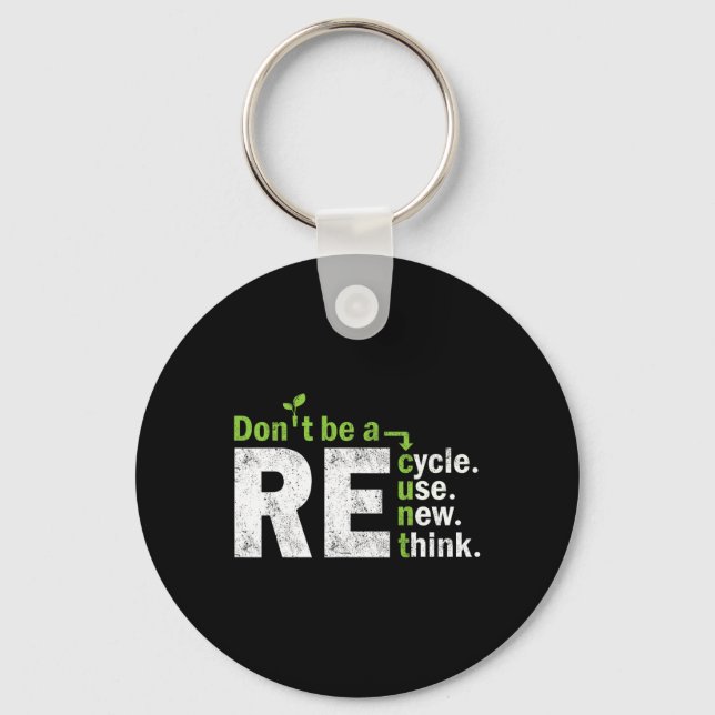 Porte-clés Recycler Réutiliser Repenser La Crise Activisme Te (Recto)