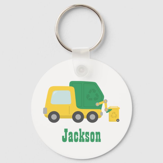 Porte-clés Recycling Garbage Truck Boys Personalized (Recto)