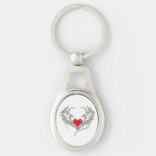 Porte-clés Red Angel Coeur avec ailes