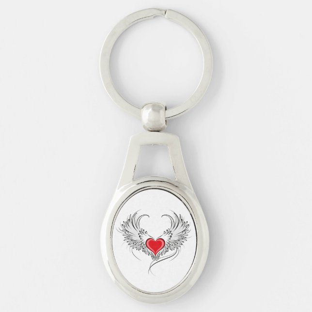 Porte-clés Red Angel Coeur avec ailes (Devant)