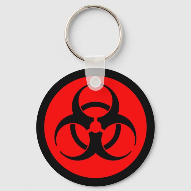 Porte-clés Red & Black Biohazard Symbol Keychain (Recto)