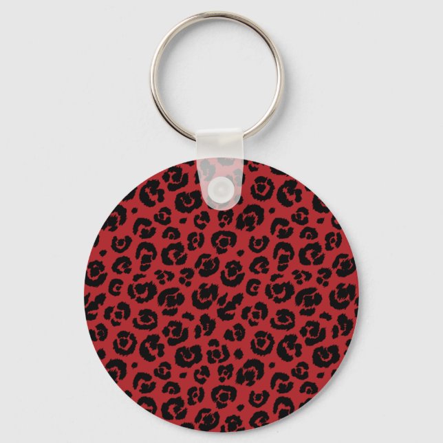 Porte-clés Red Black Leopard Print (Recto)