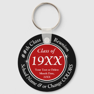 Porte-clés Red, Black, White, CHEAP Class Reunion Gifts