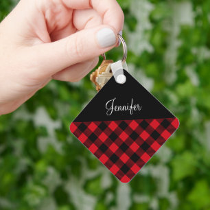 Porte-clés Red Buffalo Plaid Check Nom du Motif