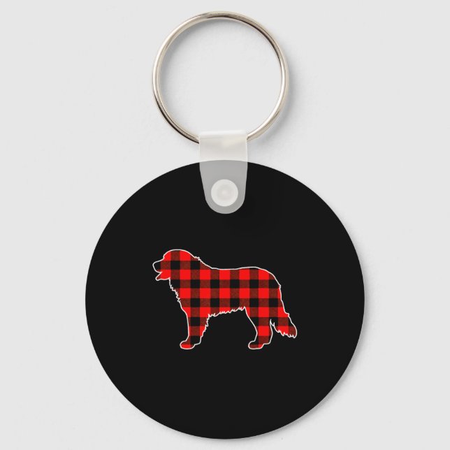 Porte-clés Red Buffalo Plaid Pajama Bernese Mountain Christma (Recto)