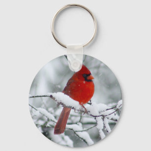 Porte-clés Red Cardinal in the Snow Keychain